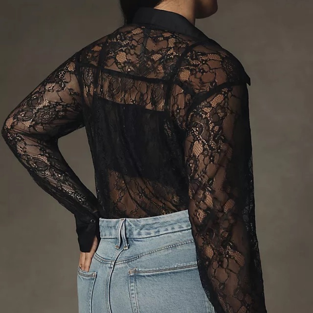 Anthropologie Lace Bodysuit - XXS  - NWT - Black - Picture 2 of 7